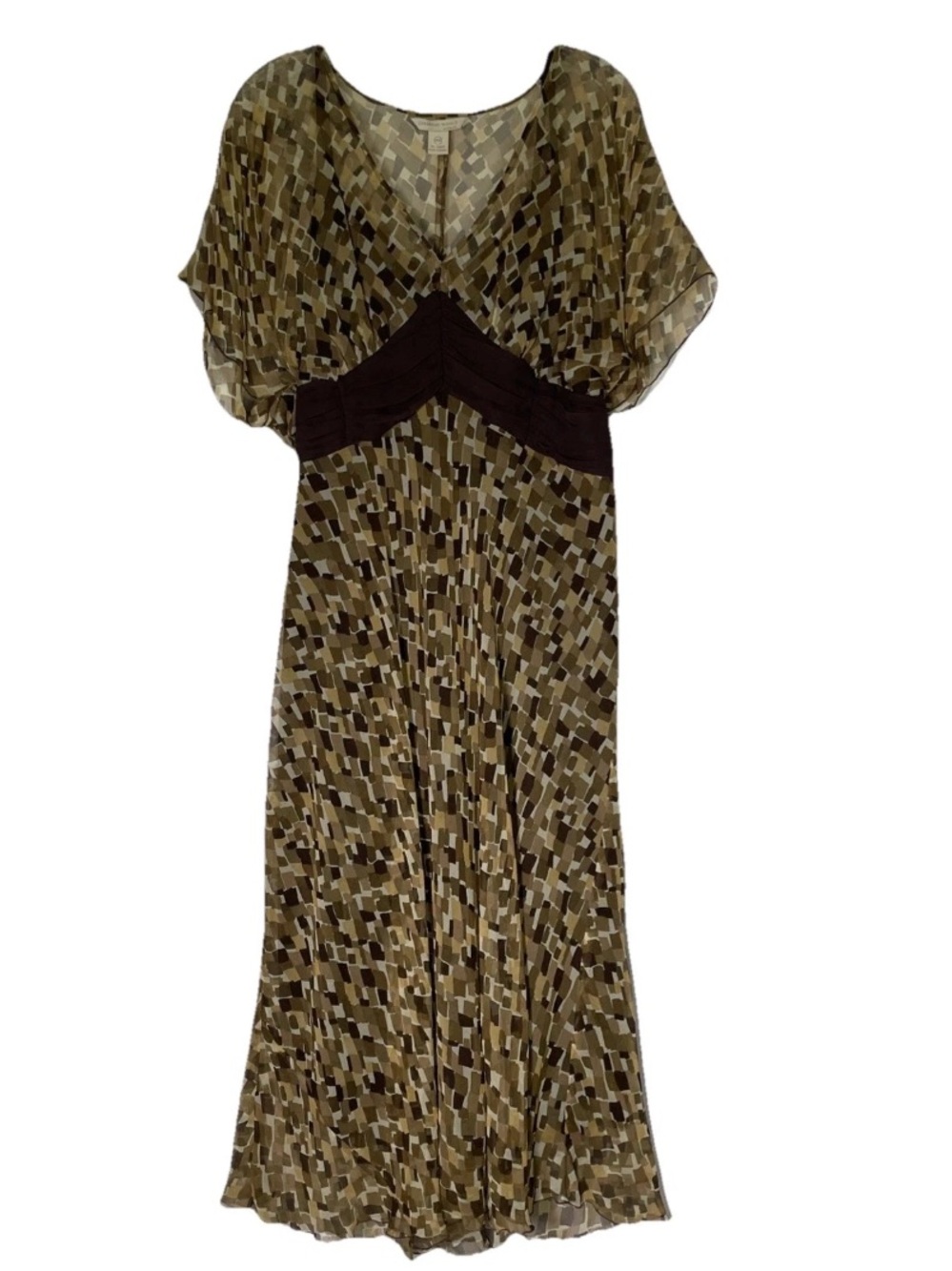 Jonathan Martin Vtg Silk Midi Dress Y2K Empire Waist